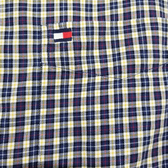 Tommy Hilfiger Men's Shirt Medium Blue Plaid Check  Long Sleeve - Picture 4 of 10